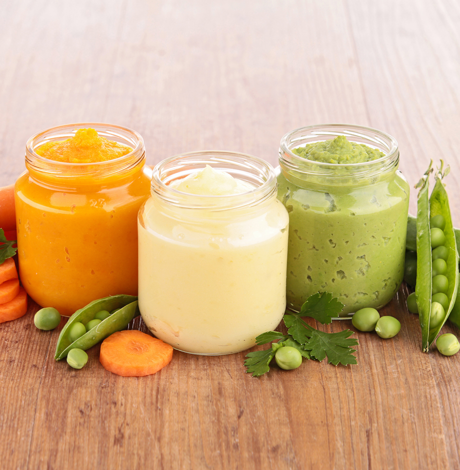 Baby food is "pureed" when foods are softened and crushed into a paste or liquid.