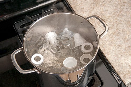 First step—make sure all the parts of the bottle are clean and sterile, so your baby doesn’t get germs that could make him sick