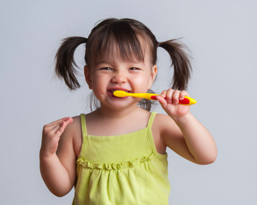Start flossing your child’s teeth when the sides of the teeth start to touch and can’t be cleaned by a toothbrush.