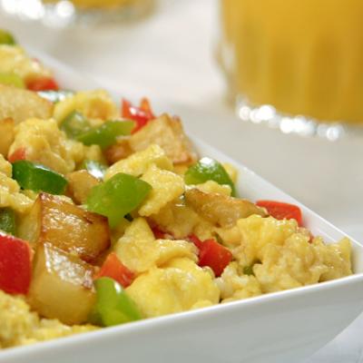 Start your morning with this colorful and tasty breakfast scramble.