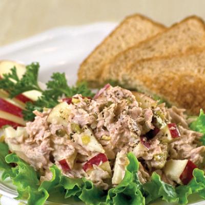 An apple adds a touch of sweetness and crunch to this easy and delicious tuna salad.